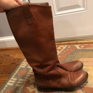 Madewell cognac leather boots